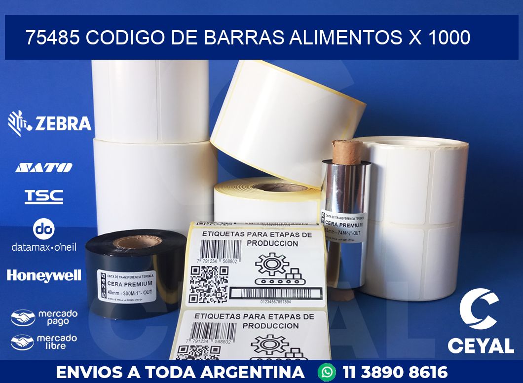 75485 CODIGO DE BARRAS ALIMENTOS x 1000