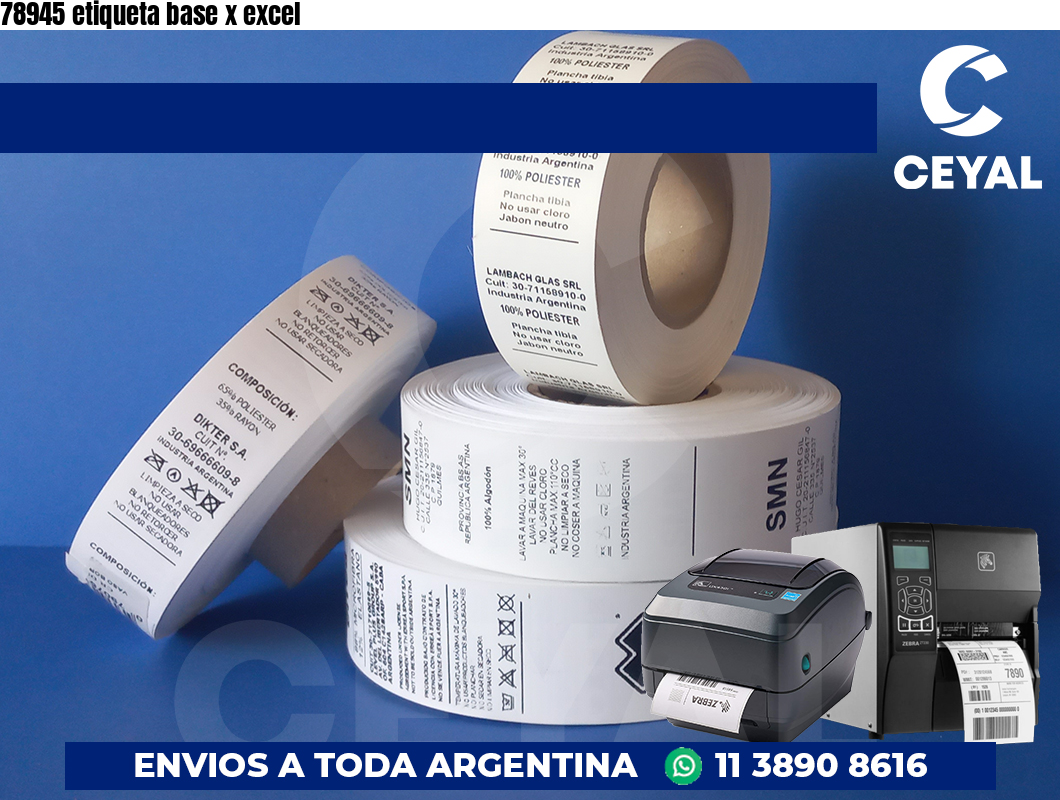 78945 etiqueta base x excel