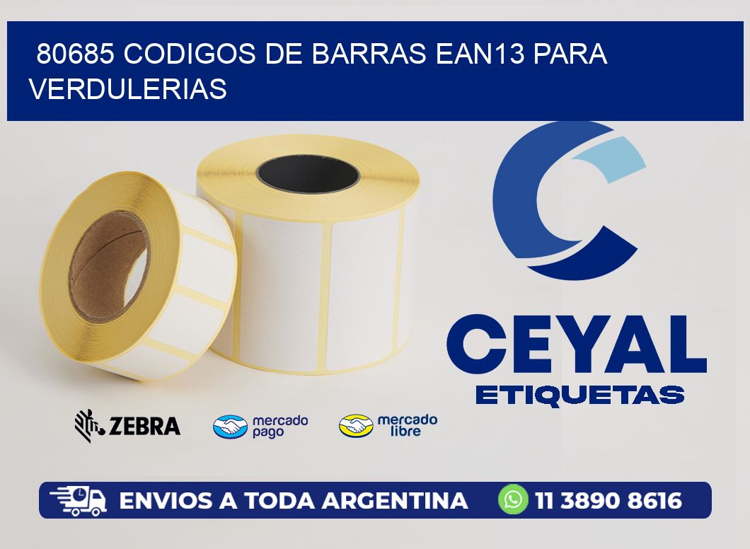 80685 CODIGOS DE BARRAS EAN13 PARA VERDULERIAS