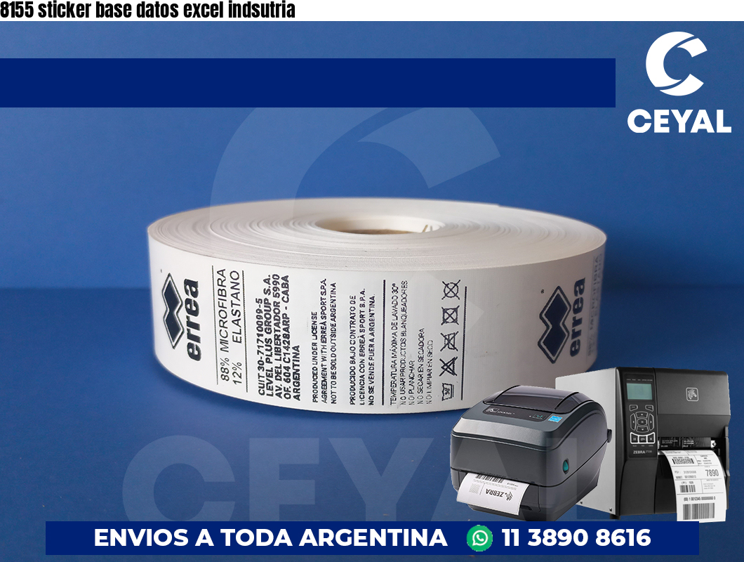 8155 sticker base datos excel indsutria
