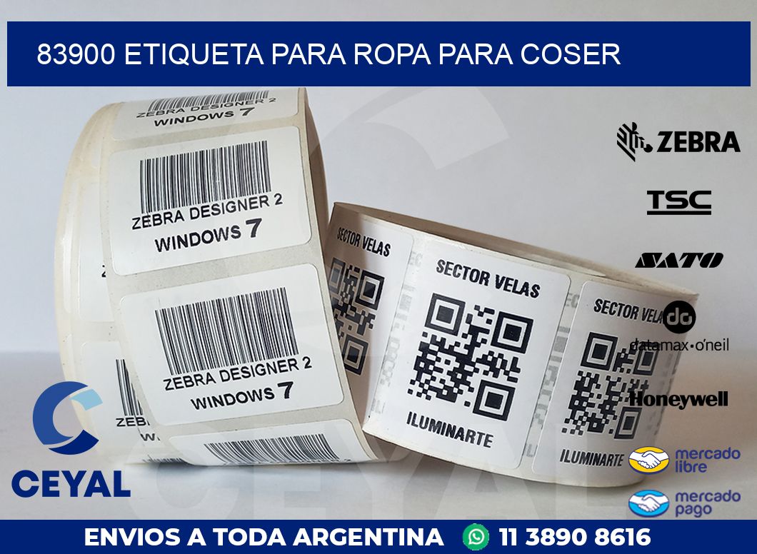 83900 ETIQUETA PARA ROPA PARA COSER