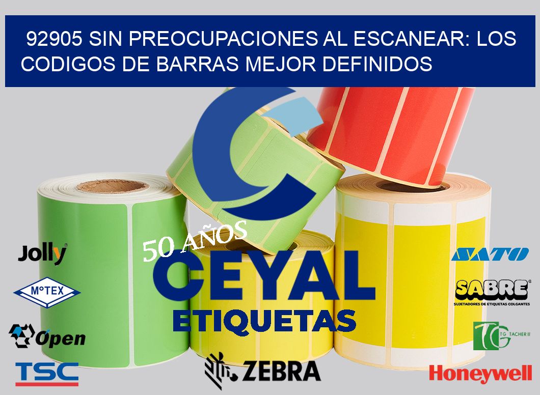 92905 SIN PREOCUPACIONES AL ESCANEAR: LOS CODIGOS DE BARRAS MEJOR DEFINIDOS