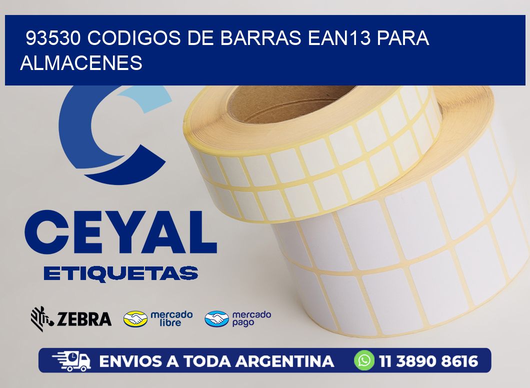 93530 CODIGOS DE BARRAS EAN13 PARA ALMACENES