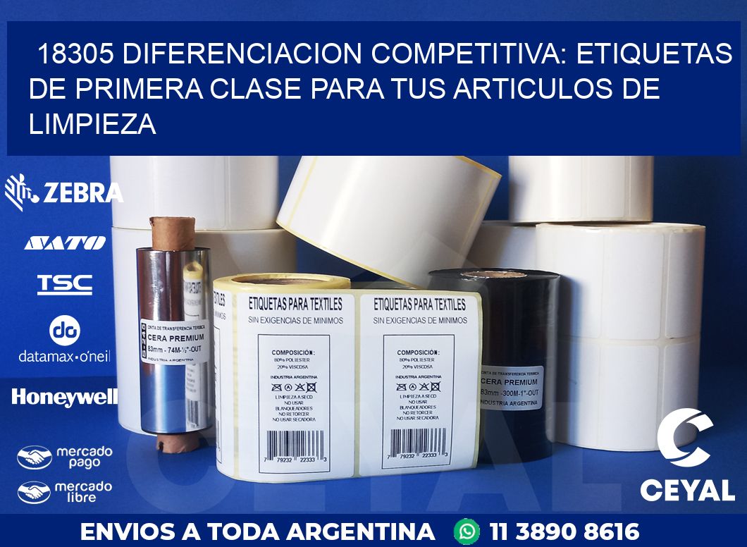 18305 DIFERENCIACION COMPETITIVA: ETIQUETAS DE PRIMERA CLASE PARA TUS ARTICULOS DE LIMPIEZA