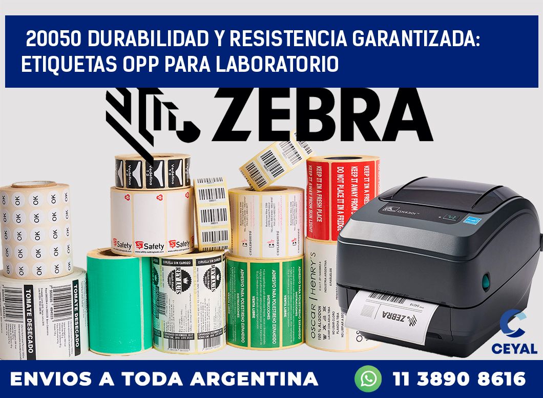 20050 DURABILIDAD Y RESISTENCIA GARANTIZADA: ETIQUETAS OPP PARA LABORATORIO