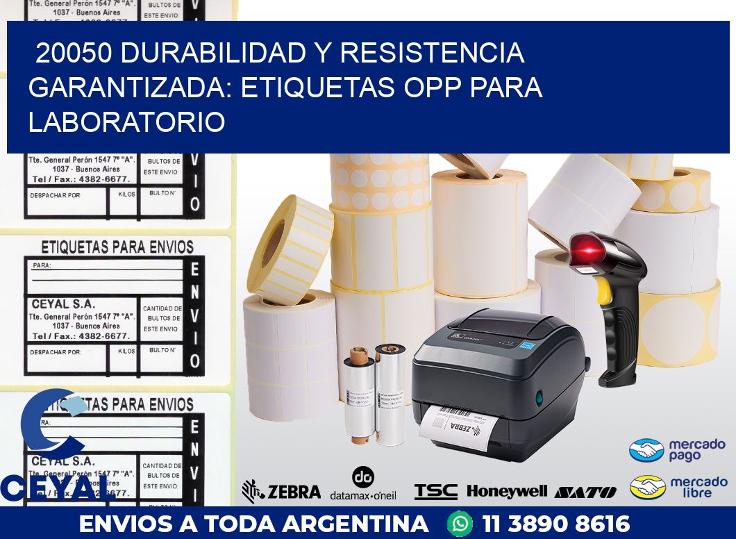 20050 DURABILIDAD Y RESISTENCIA GARANTIZADA: ETIQUETAS OPP PARA LABORATORIO