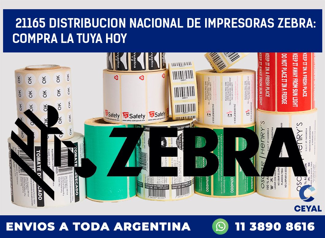 21165 DISTRIBUCION NACIONAL DE IMPRESORAS ZEBRA: COMPRA LA TUYA HOY