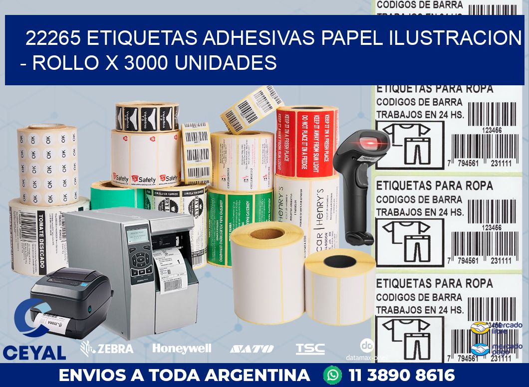 22265 ETIQUETAS ADHESIVAS PAPEL ILUSTRACION - ROLLO X 3000 UNIDADES