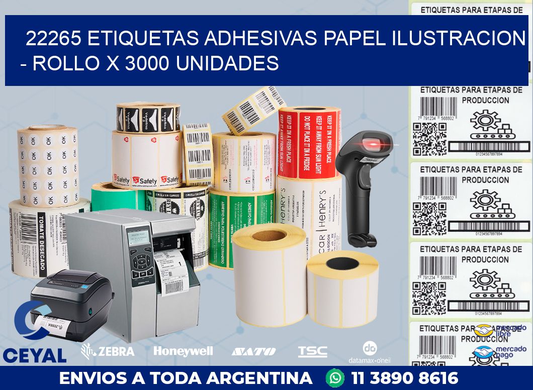 22265 ETIQUETAS ADHESIVAS PAPEL ILUSTRACION - ROLLO X 3000 UNIDADES