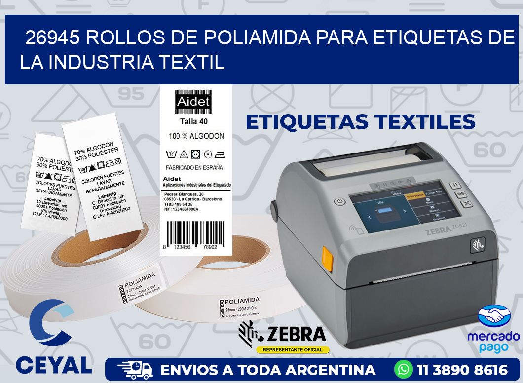 26945 ROLLOS DE POLIAMIDA PARA ETIQUETAS DE LA INDUSTRIA TEXTIL