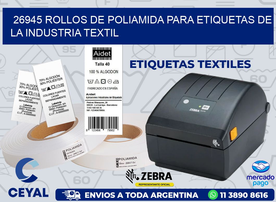 26945 ROLLOS DE POLIAMIDA PARA ETIQUETAS DE LA INDUSTRIA TEXTIL