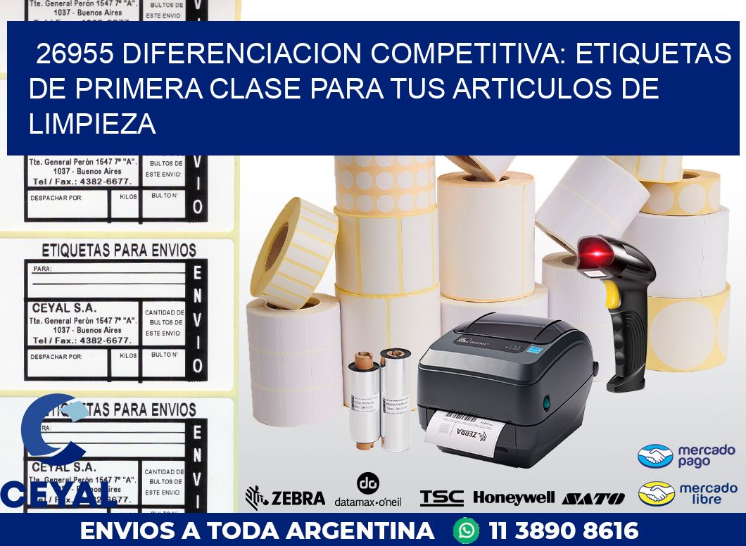 26955 DIFERENCIACION COMPETITIVA: ETIQUETAS DE PRIMERA CLASE PARA TUS ARTICULOS DE LIMPIEZA