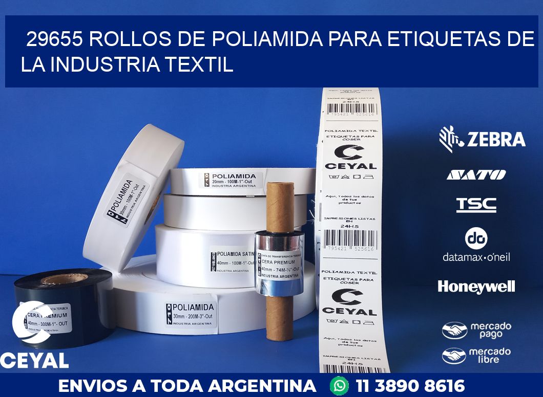 29655 ROLLOS DE POLIAMIDA PARA ETIQUETAS DE LA INDUSTRIA TEXTIL