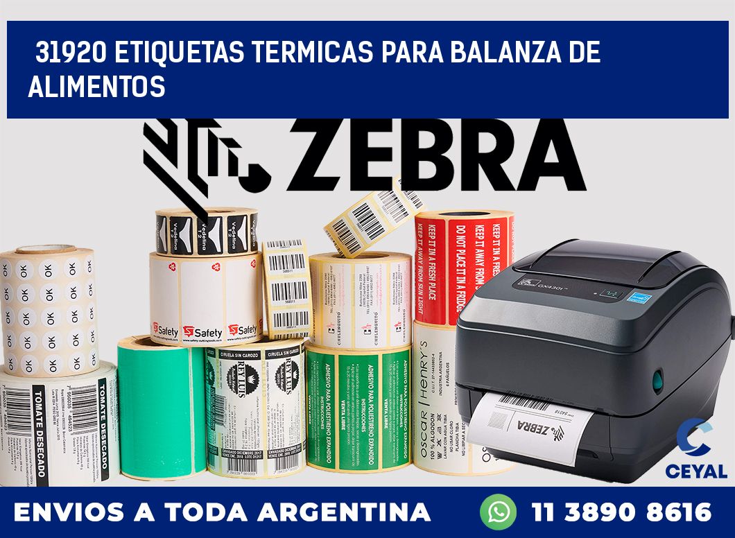 31920 ETIQUETAS TERMICAS PARA BALANZA DE ALIMENTOS