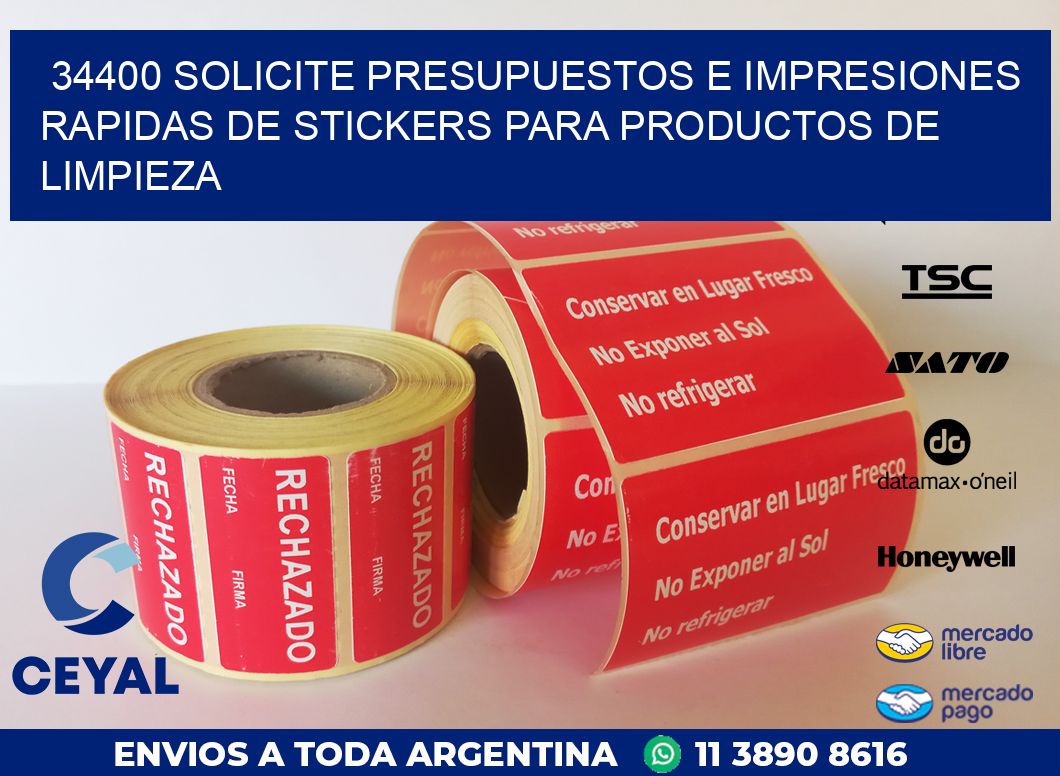 34400 SOLICITE PRESUPUESTOS E IMPRESIONES RAPIDAS DE STICKERS PARA PRODUCTOS DE LIMPIEZA