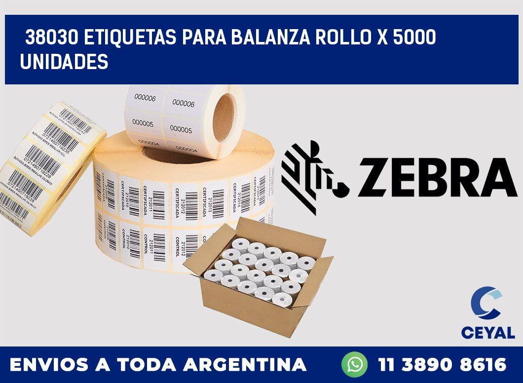 38030 ETIQUETAS PARA BALANZA ROLLO X 5000 UNIDADES