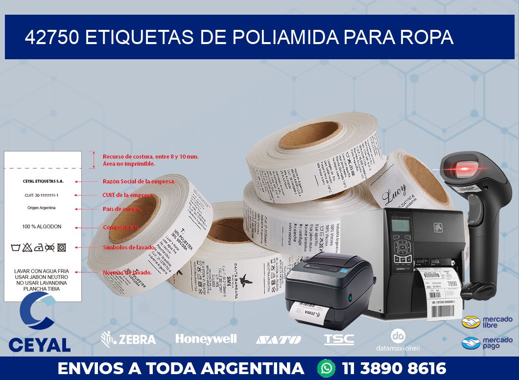 42750 ETIQUETAS DE POLIAMIDA PARA ROPA