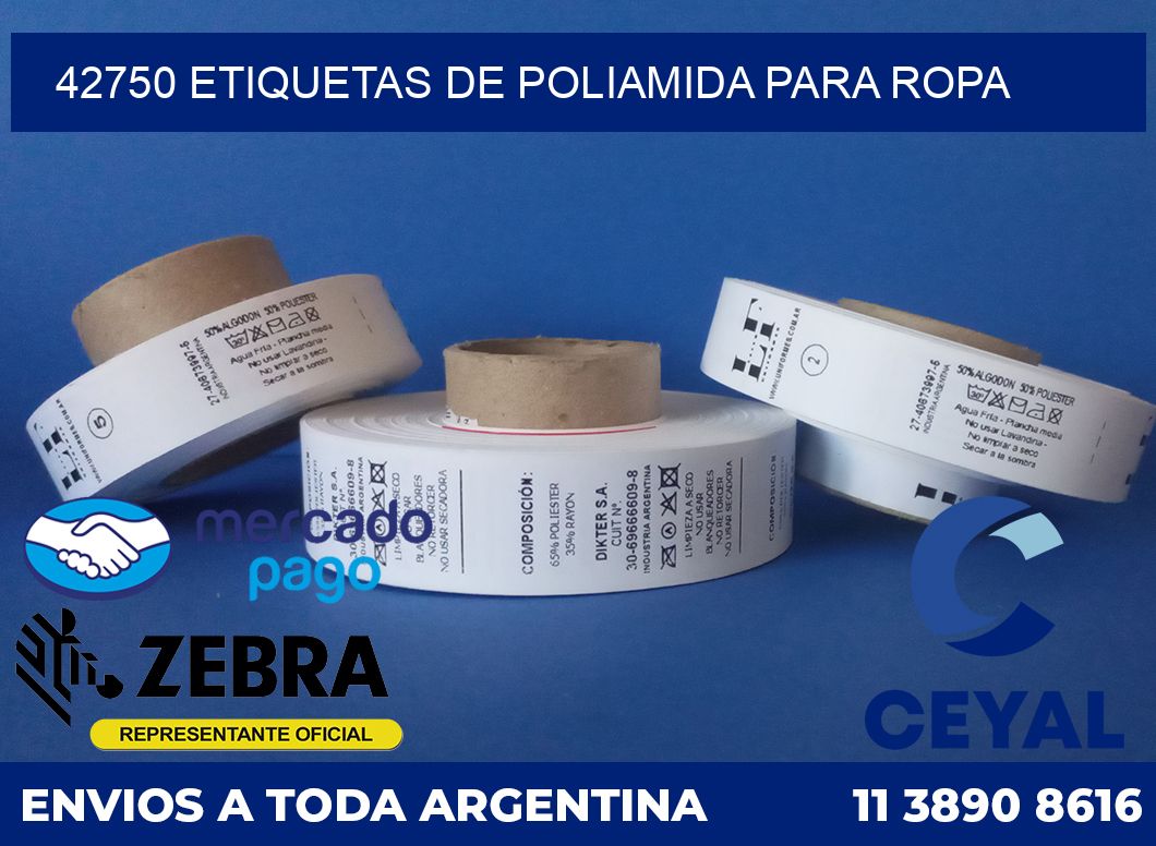42750 ETIQUETAS DE POLIAMIDA PARA ROPA