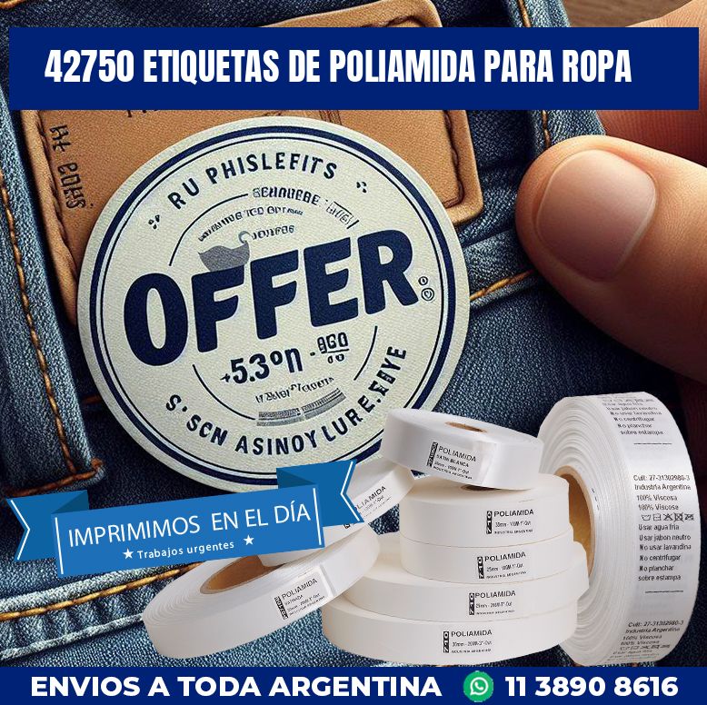 42750 ETIQUETAS DE POLIAMIDA PARA ROPA