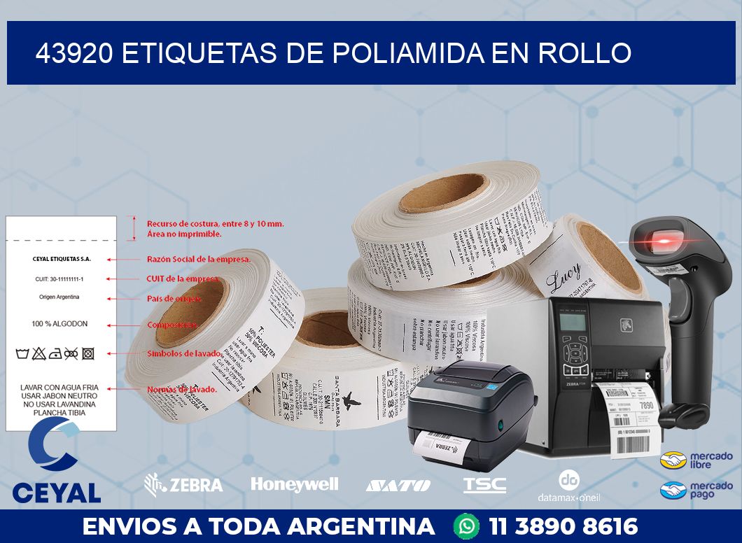 43920 ETIQUETAS DE POLIAMIDA EN ROLLO