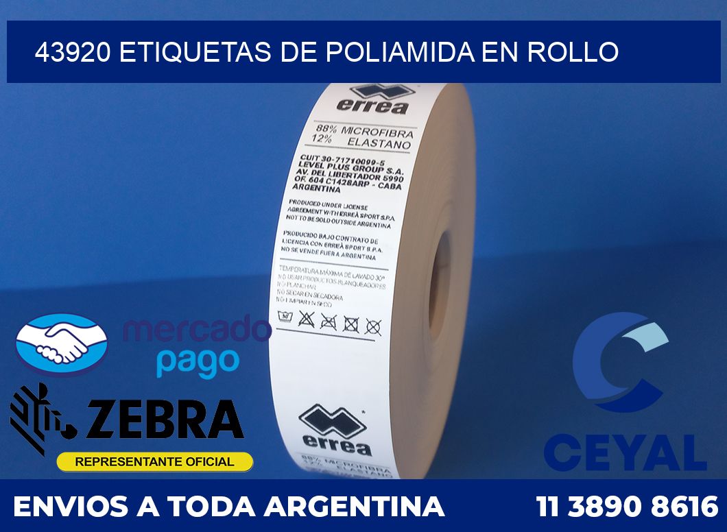 43920 ETIQUETAS DE POLIAMIDA EN ROLLO