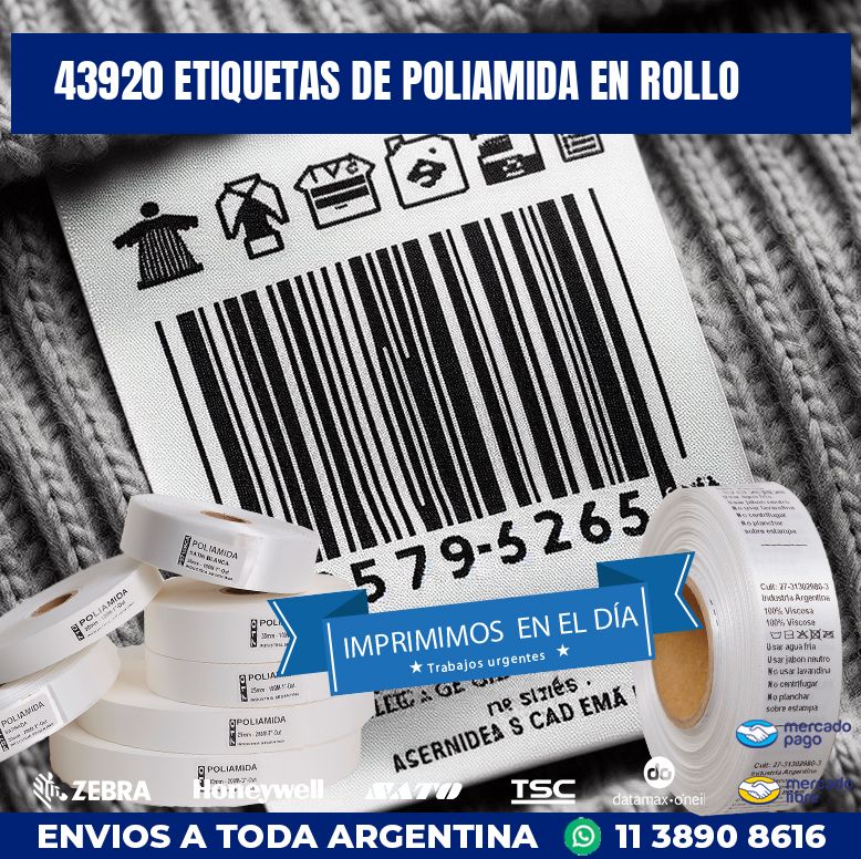43920 ETIQUETAS DE POLIAMIDA EN ROLLO