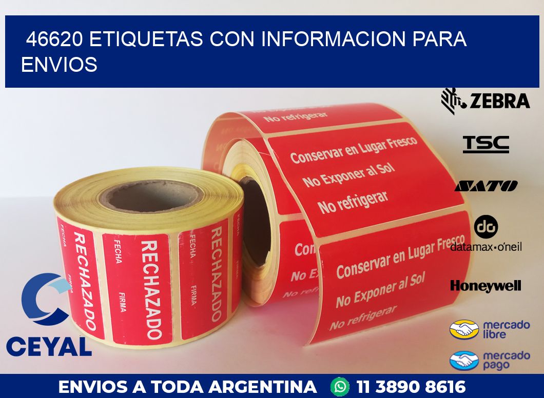 46620 ETIQUETAS CON INFORMACION PARA ENVIOS