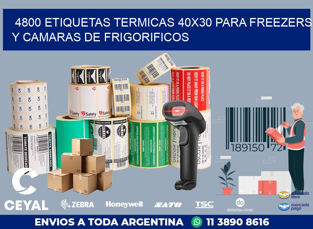 4800 ETIQUETAS TERMICAS 40X30 PARA FREEZERS Y CAMARAS DE FRIGORIFICOS