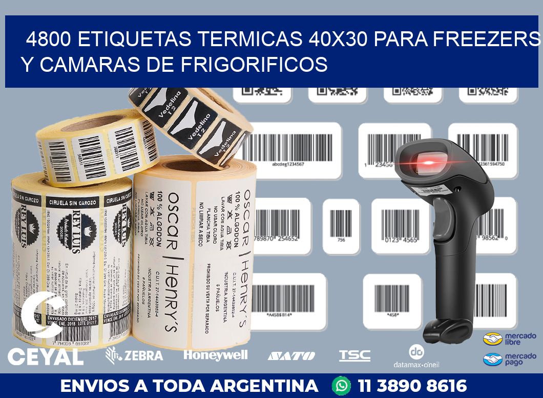 4800 ETIQUETAS TERMICAS 40X30 PARA FREEZERS Y CAMARAS DE FRIGORIFICOS