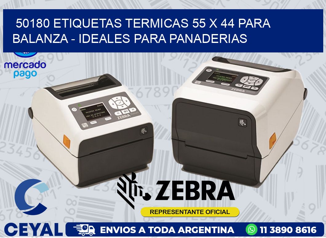 50180 ETIQUETAS TERMICAS 55 X 44 PARA BALANZA - IDEALES PARA PANADERIAS