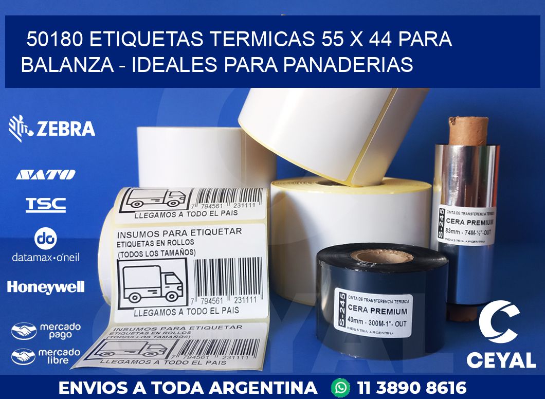 50180 ETIQUETAS TERMICAS 55 X 44 PARA BALANZA – IDEALES PARA PANADERIAS