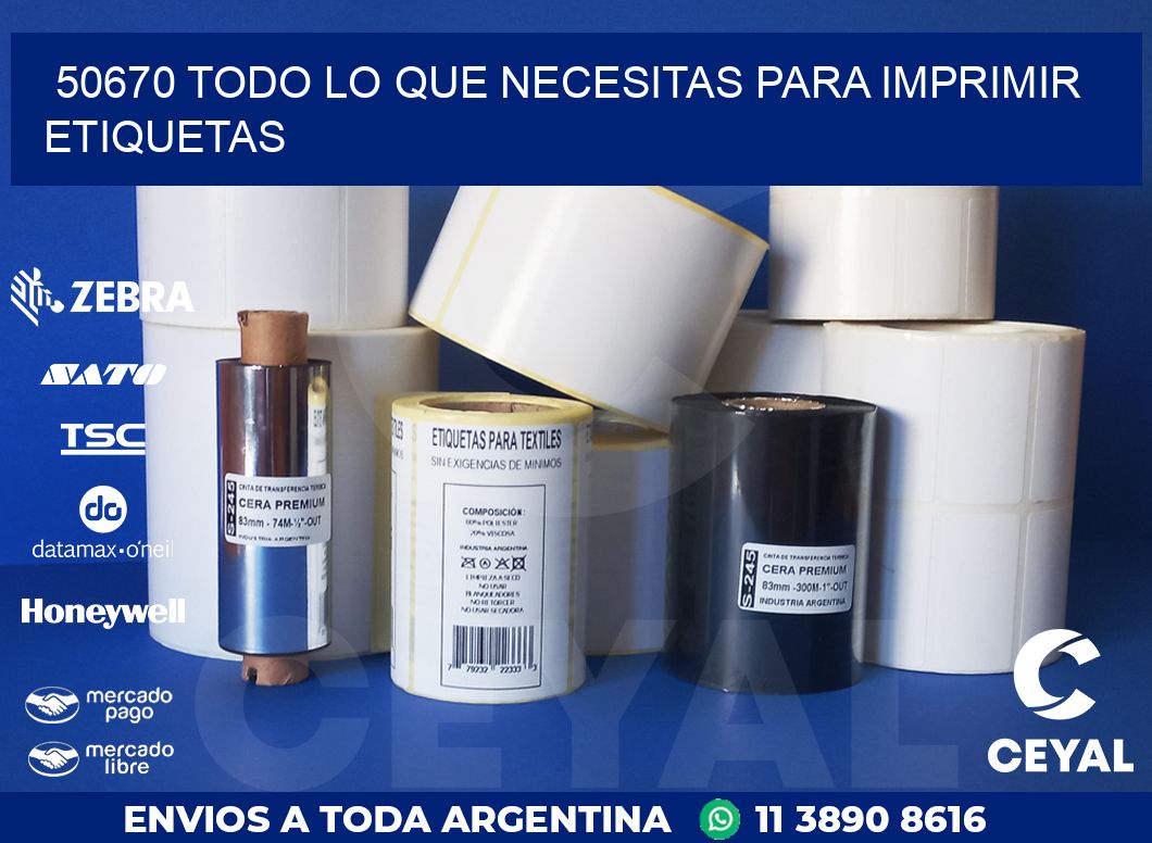 50670 TODO LO QUE NECESITAS PARA IMPRIMIR ETIQUETAS