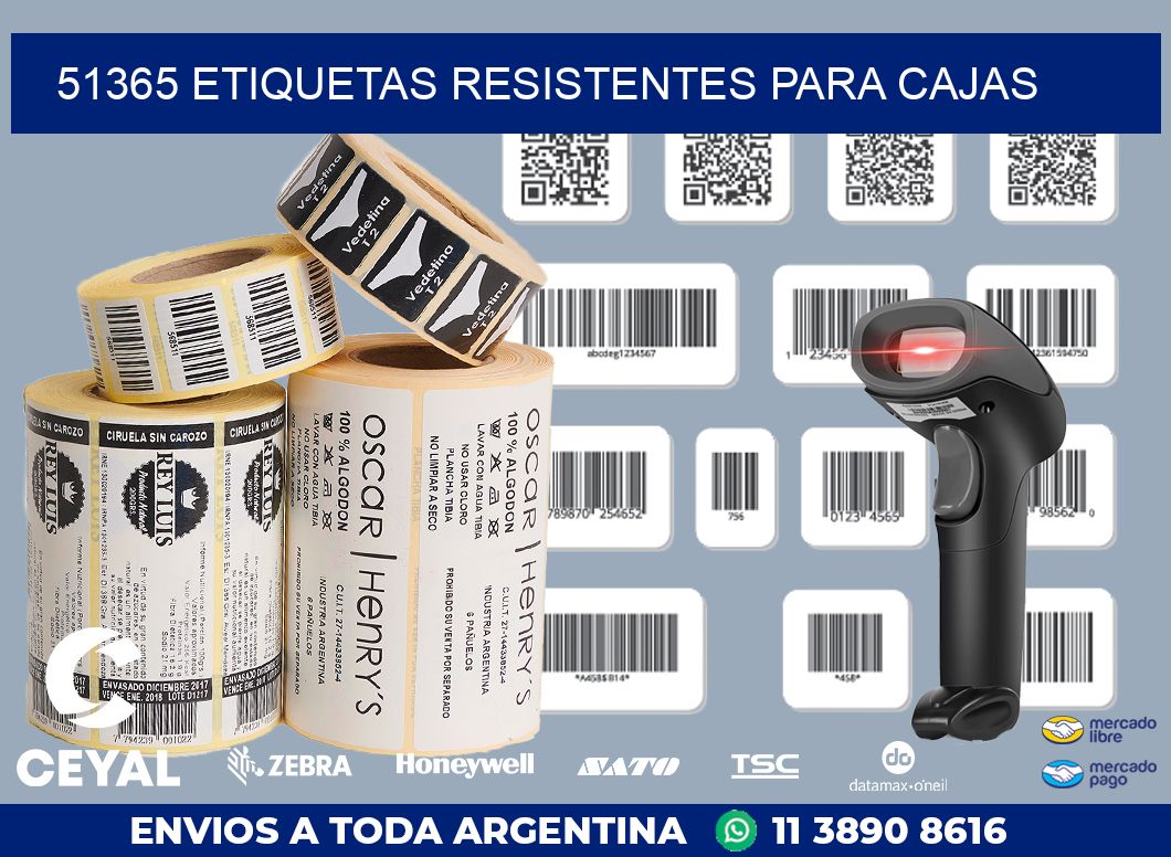 51365 ETIQUETAS RESISTENTES PARA CAJAS