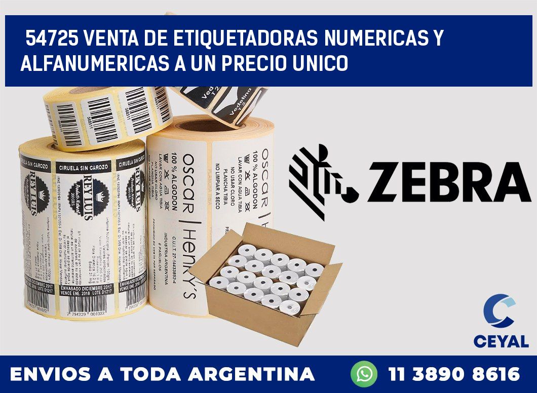 54725 VENTA DE ETIQUETADORAS NUMERICAS Y ALFANUMERICAS A UN PRECIO UNICO