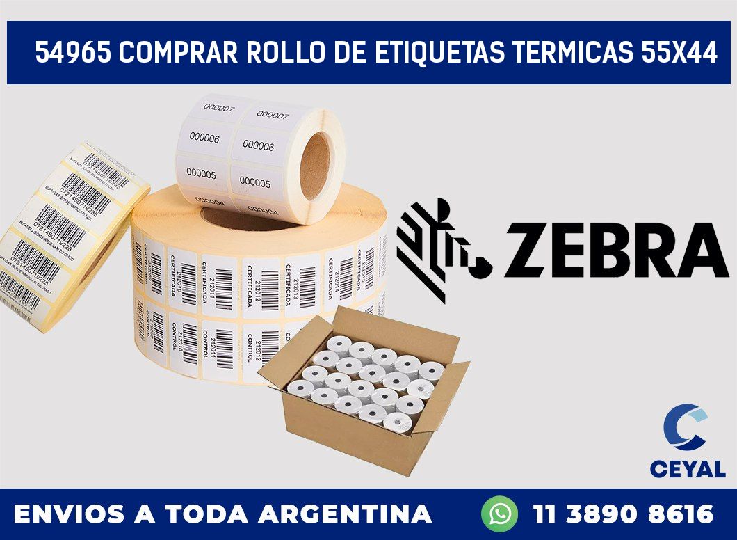 54965 COMPRAR ROLLO DE ETIQUETAS TERMICAS 55X44