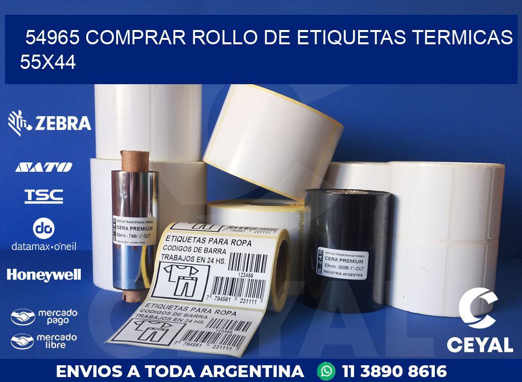 54965 COMPRAR ROLLO DE ETIQUETAS TERMICAS 55X44