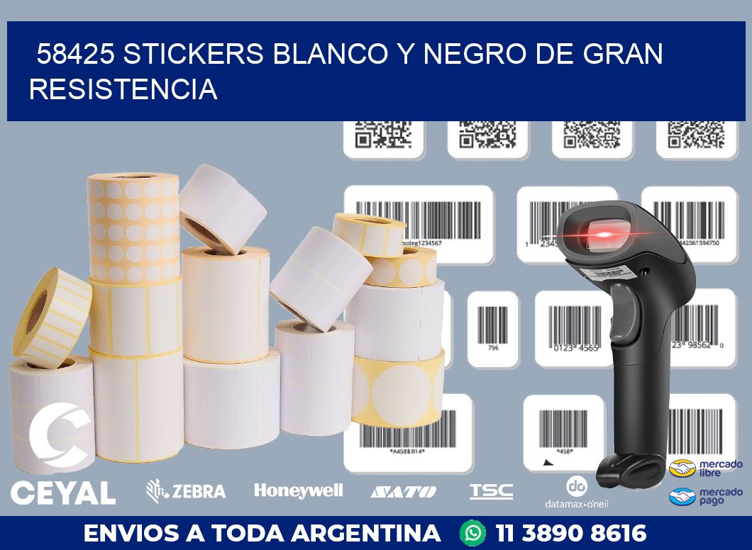 58425 STICKERS BLANCO Y NEGRO DE GRAN RESISTENCIA