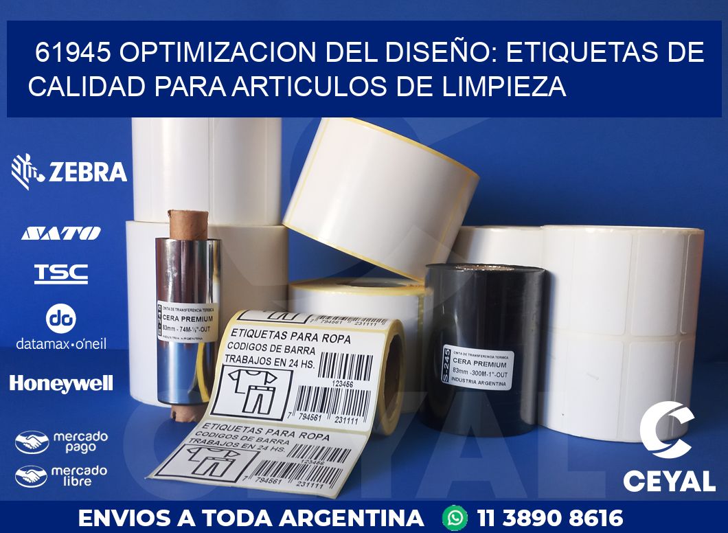 61945 OPTIMIZACION DEL DISEÑO: ETIQUETAS DE CALIDAD PARA ARTICULOS DE LIMPIEZA