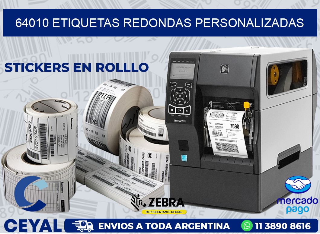 64010 ETIQUETAS REDONDAS PERSONALIZADAS