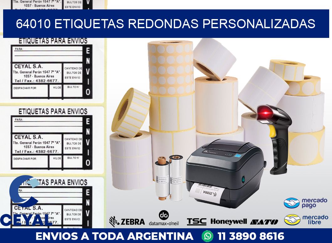 64010 ETIQUETAS REDONDAS PERSONALIZADAS