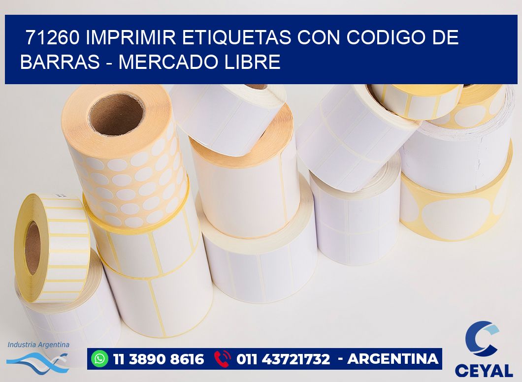 71260 IMPRIMIR ETIQUETAS CON CODIGO DE BARRAS - MERCADO LIBRE