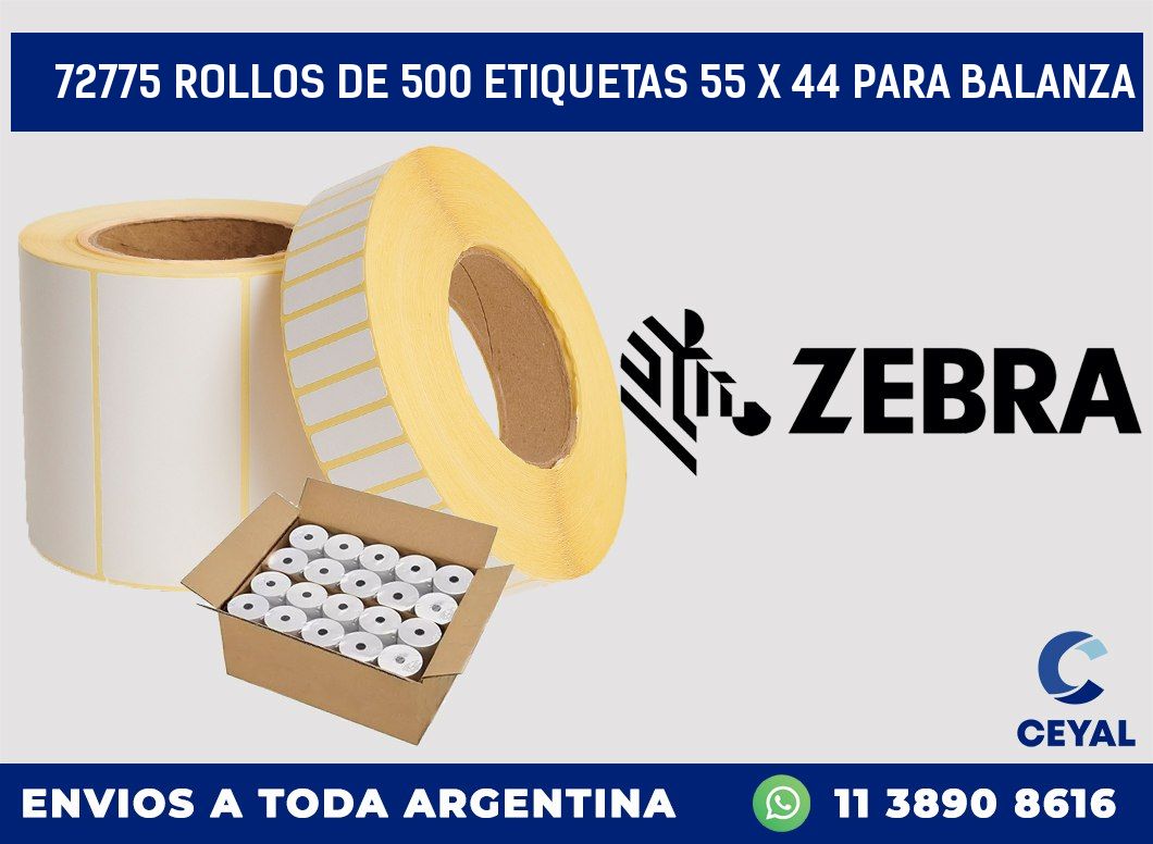 72775 ROLLOS DE 500 ETIQUETAS 55 X 44 PARA BALANZA