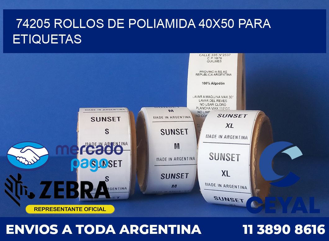 74205 ROLLOS DE POLIAMIDA 40X50 PARA ETIQUETAS