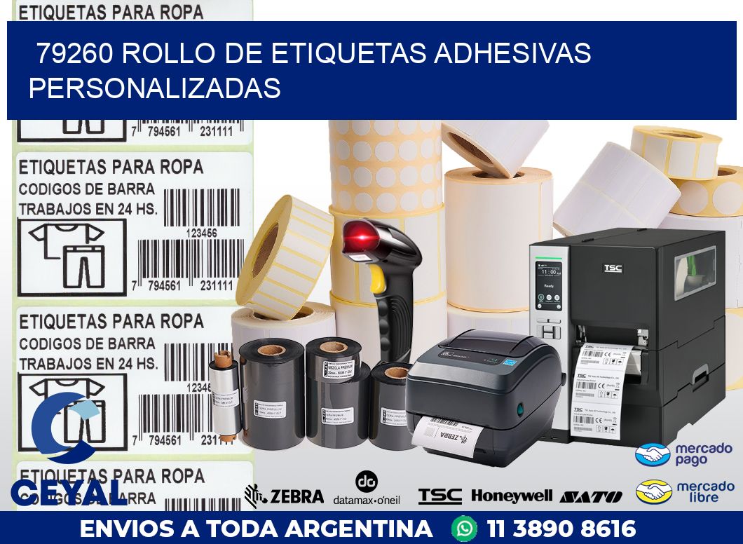 79260 ROLLO DE ETIQUETAS ADHESIVAS PERSONALIZADAS