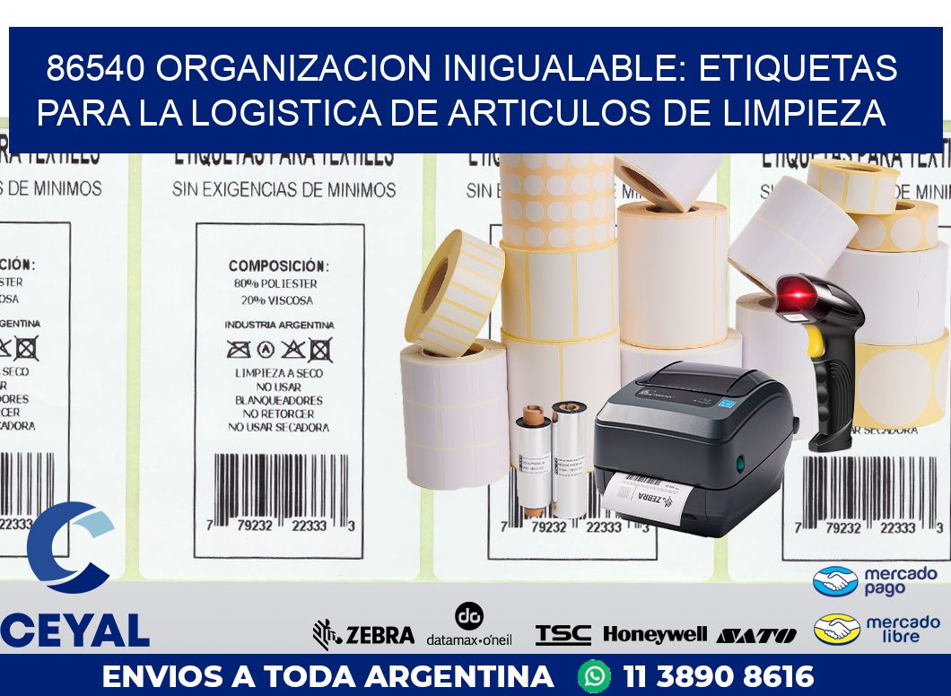 86540 ORGANIZACION INIGUALABLE: ETIQUETAS PARA LA LOGISTICA DE ARTICULOS DE LIMPIEZA