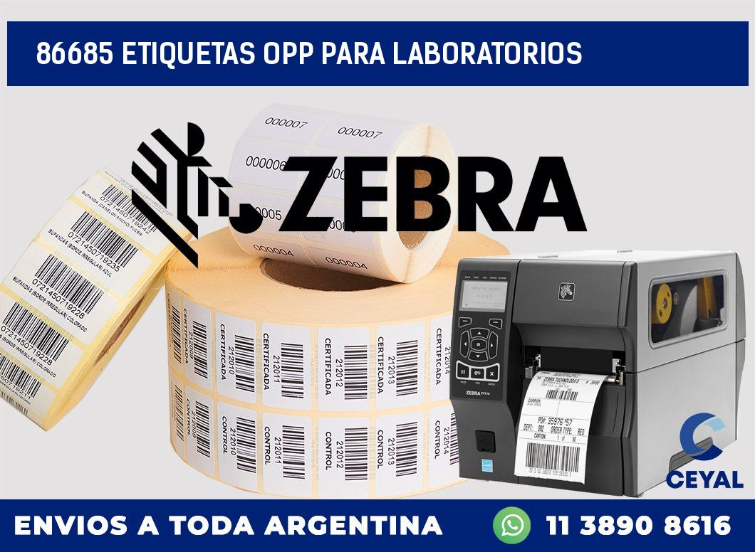86685 ETIQUETAS OPP PARA LABORATORIOS