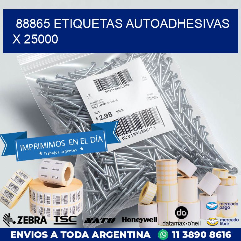 88865 ETIQUETAS AUTOADHESIVAS X 25000