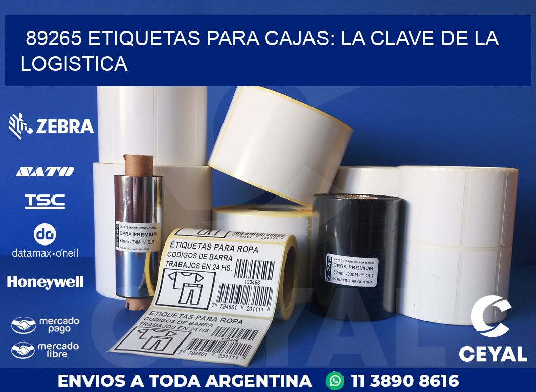 89265 ETIQUETAS PARA CAJAS: LA CLAVE DE LA LOGISTICA