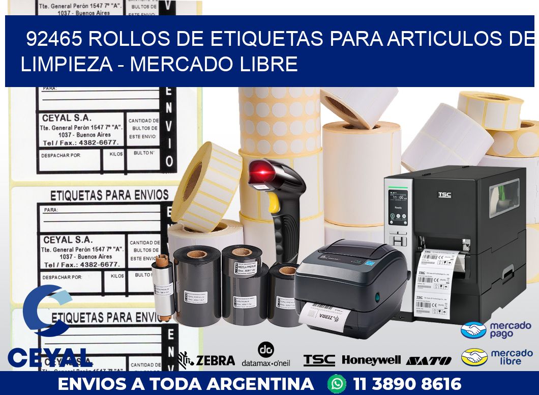 92465 ROLLOS DE ETIQUETAS PARA ARTICULOS DE LIMPIEZA – MERCADO LIBRE