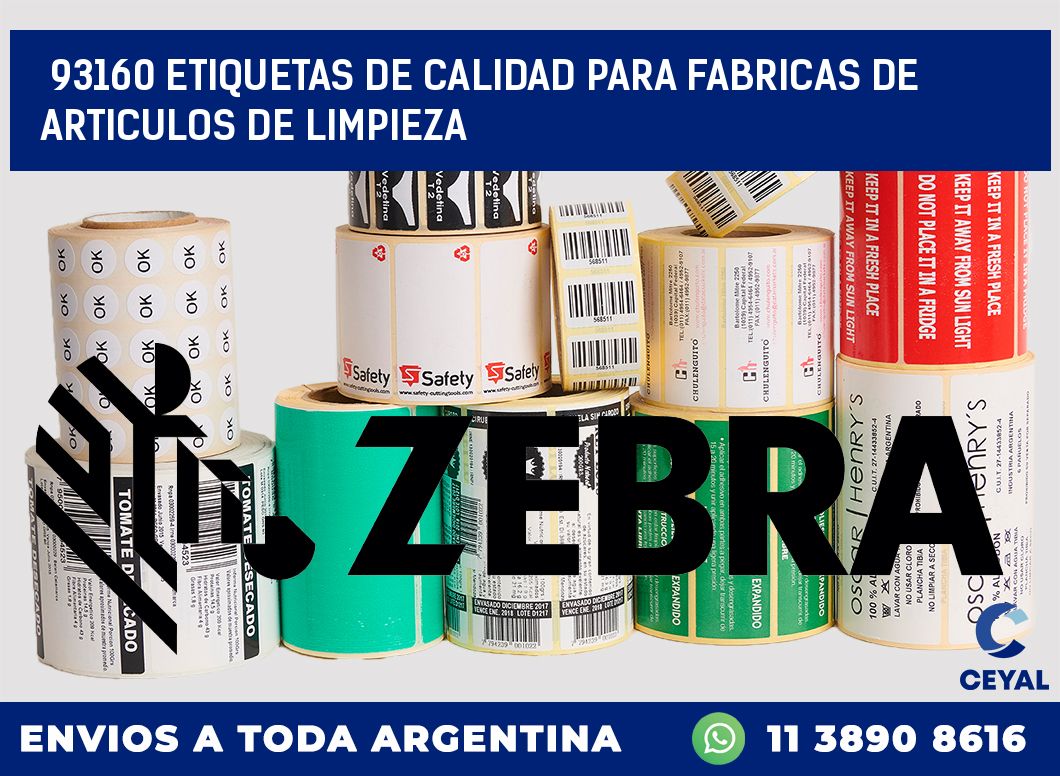 93160 ETIQUETAS DE CALIDAD PARA FABRICAS DE ARTICULOS DE LIMPIEZA